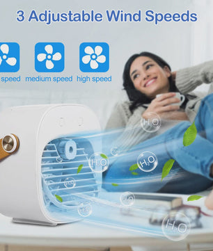Draagbare Mini Airconditioner met Oplaadbare Batterij - Draadloze Koeler & Ventilator