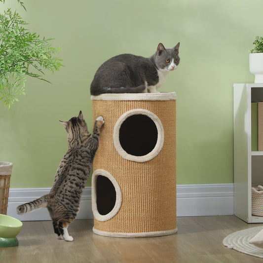 Kattenkrabpaal Toren met 2 Niveaus en Sisal Bekleding - Ø 35x60 cm
