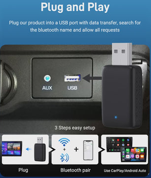 Draadloze CarPlay & Android Auto Adapter - 2-in-1 Mini USB Module met 5GHz WiFi