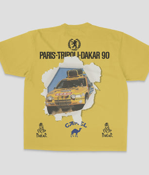 Retro Camel Paris-Dakar 1990 Race T-Shirt - JDM Streetwear Katoen
