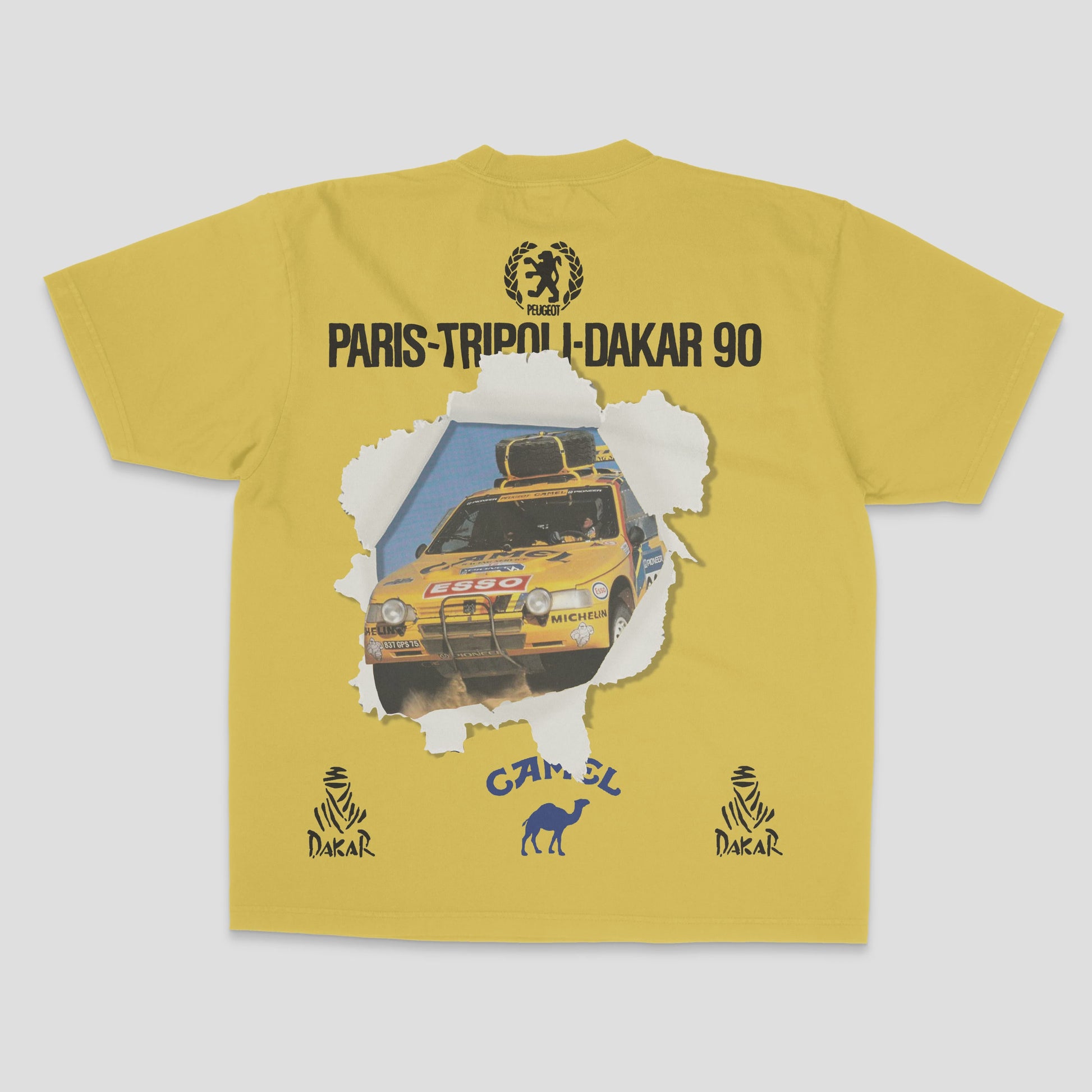 Retro Camel Paris-Dakar 1990 Race T-Shirt - JDM Streetwear Katoen