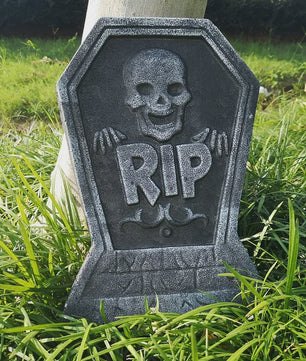 4x Halloween Grafsteen Decoratie - RIP Schedel Grafsteen voor Tuin & Feest