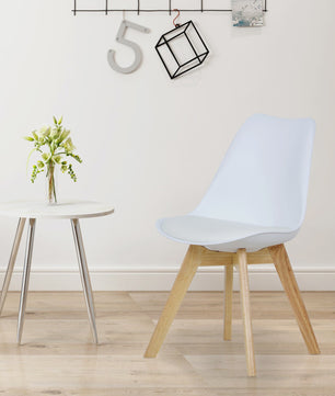 Retro Design Keukenstoel met Comfortabel Kussen - Set van 2