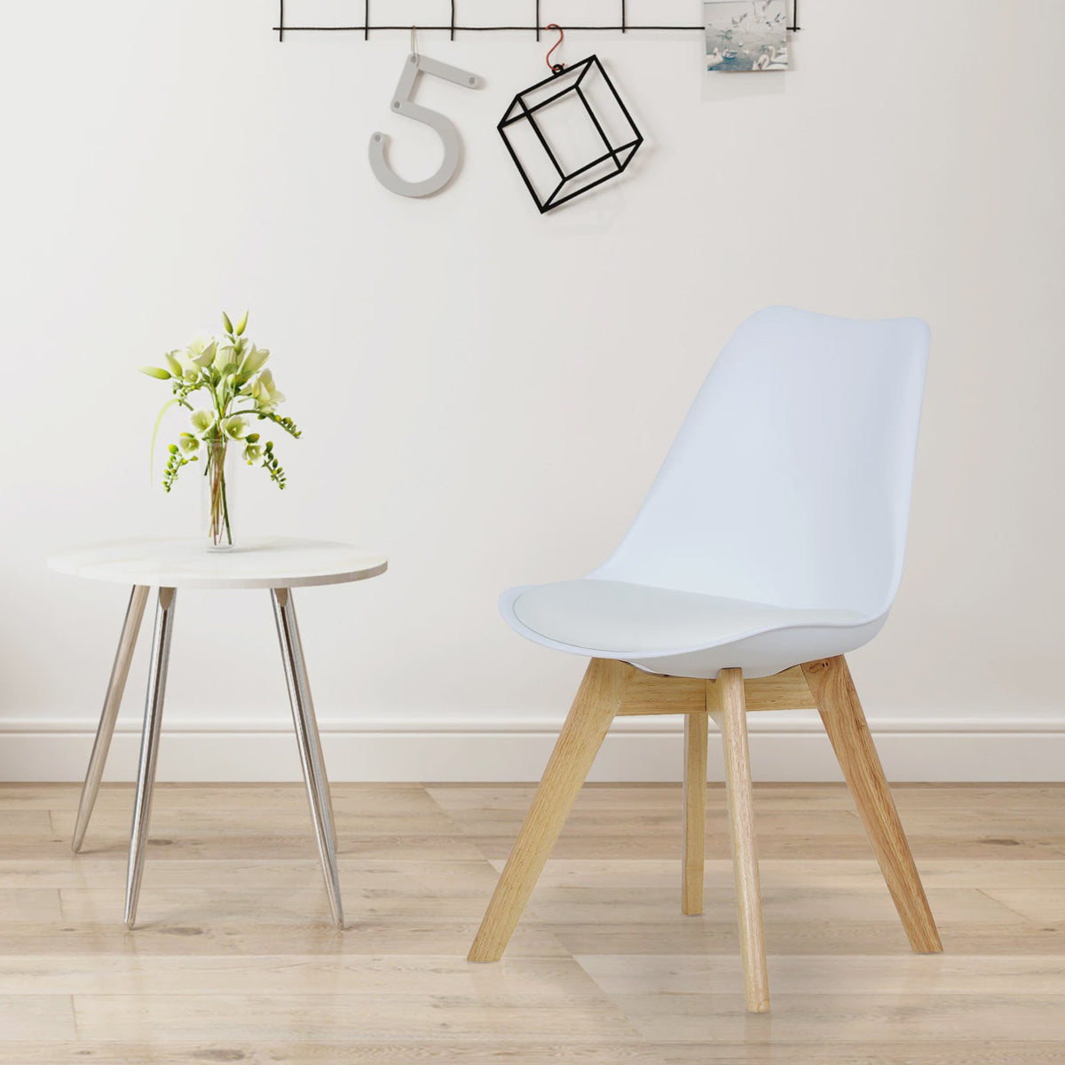 Retro Design Keukenstoel met Comfortabel Kussen - Set van 2