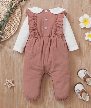 Schattige Baby Bodysuit met Bloemenprint en Lange Mouwen - 0-18 Maanden