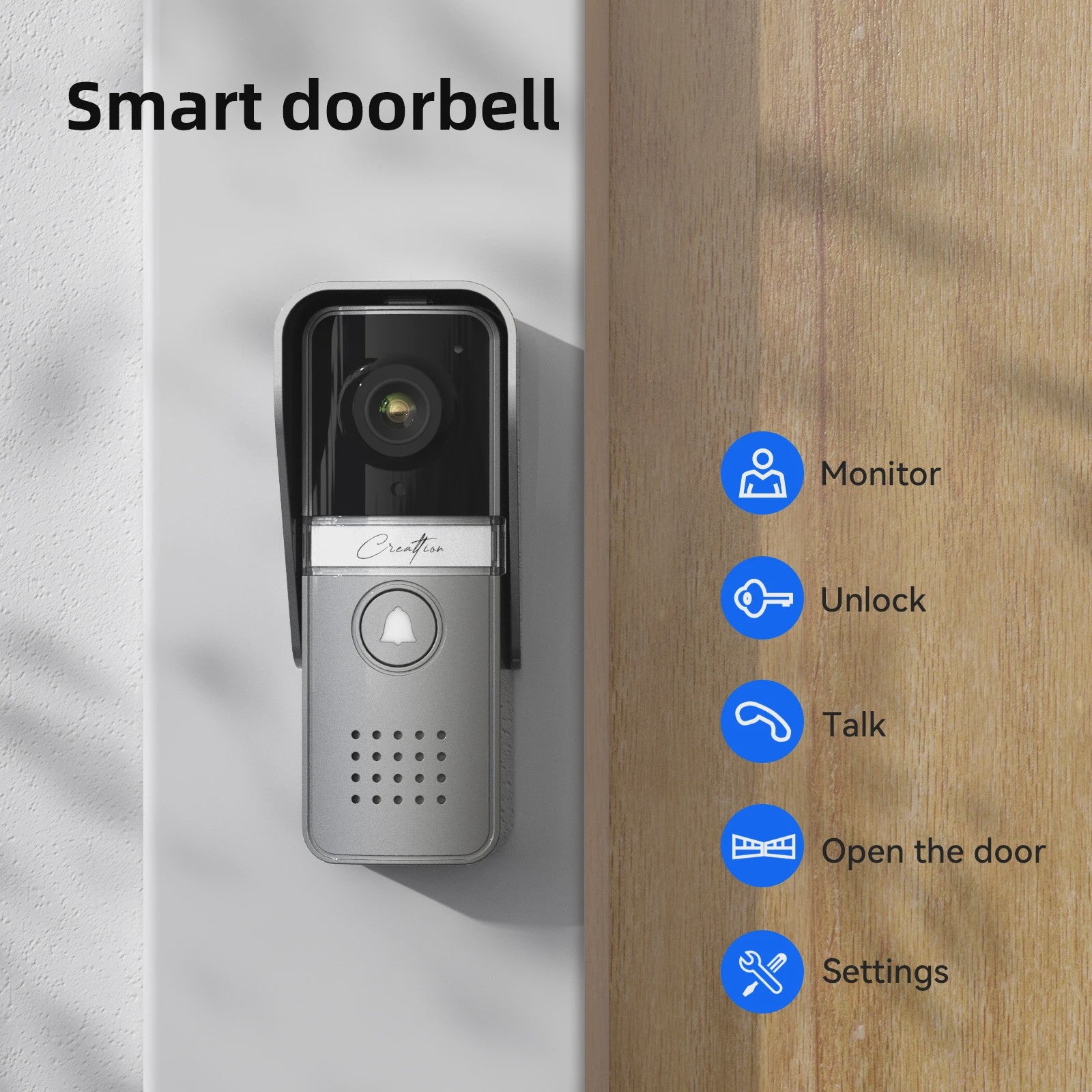 TMEZON 4-Draads Videosysteem: 7" Intercom met Deurtelefoon & Ontgrendelfunctie