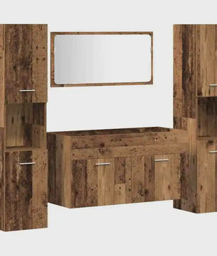 Complete Hout-look Badkamermeubelset voor Moderne Badkamers