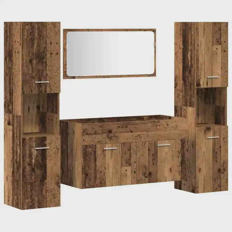 Complete Hout-look Badkamermeubelset voor Moderne Badkamers