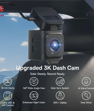 Baseus VD1 Dashcam: 3K Ultra HD, Dubbele Camera, GPS, Nachtzicht & App Bediening