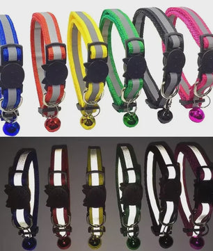 Reflecterende Halsband voor Katten & Kittens met Veiligheidsgesp en Belletje - Verstelbaar & Zacht