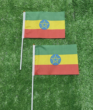 Ethiopië Handvlaggetjes 21x14cm met Plastic Stok - Set van 10, 20, 50 of 100 stuks