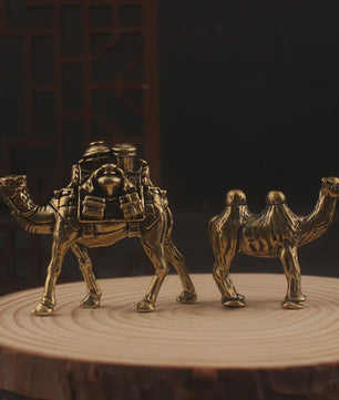 Set van 2 Bronzen Kamelen Ornamenten - Reis Souvenir & Desktop Decoratie