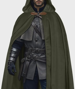Middeleeuwse Fluwelen Kapmantel - Renaissance Cape met Capuchon voor Halloween en Cosplay