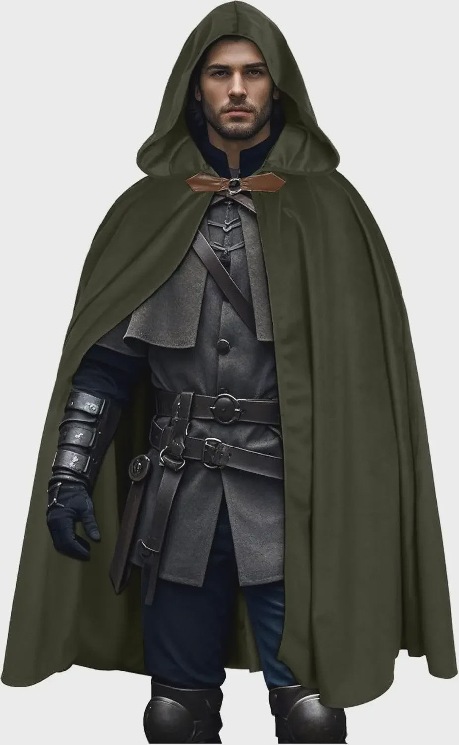 Middeleeuwse Fluwelen Kapmantel - Renaissance Cape met Capuchon voor Halloween en Cosplay