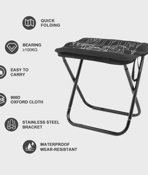 Lichtgewicht Opvouwbare Camping Stoel - 900D Oxford & RVS - 100kg Draagvermogen