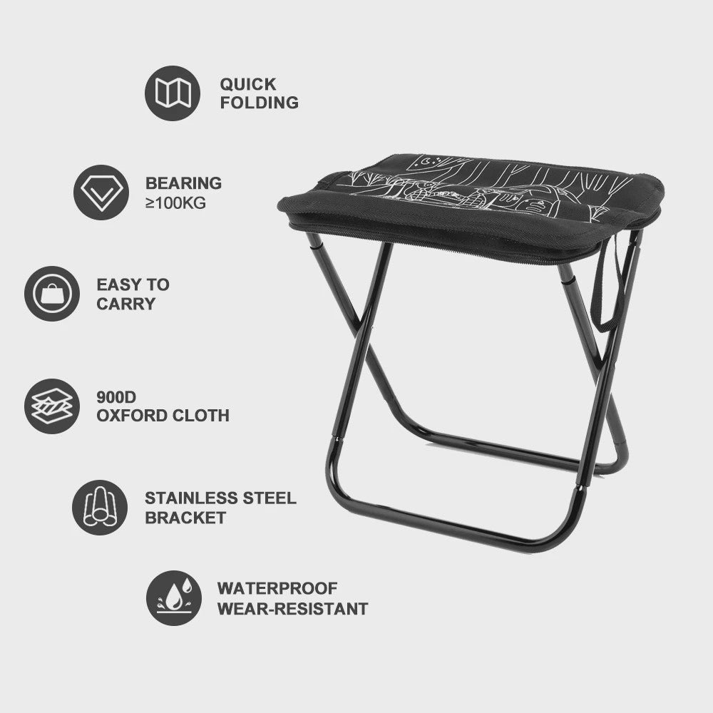 Lichtgewicht Opvouwbare Camping Stoel - 900D Oxford & RVS - 100kg Draagvermogen