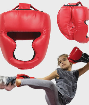 Professionele Bokshandschoenen & Helm Set voor Kinderen en Volwassenen - PU Leer