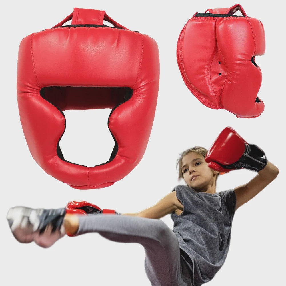 Professionele Bokshandschoenen & Helm Set voor Kinderen en Volwassenen - PU Leer