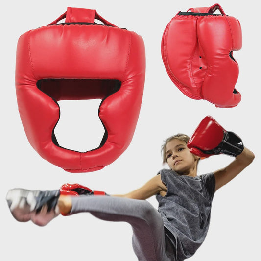 Professionele Bokshandschoenen & Helm Set voor Kinderen en Volwassenen - PU Leer