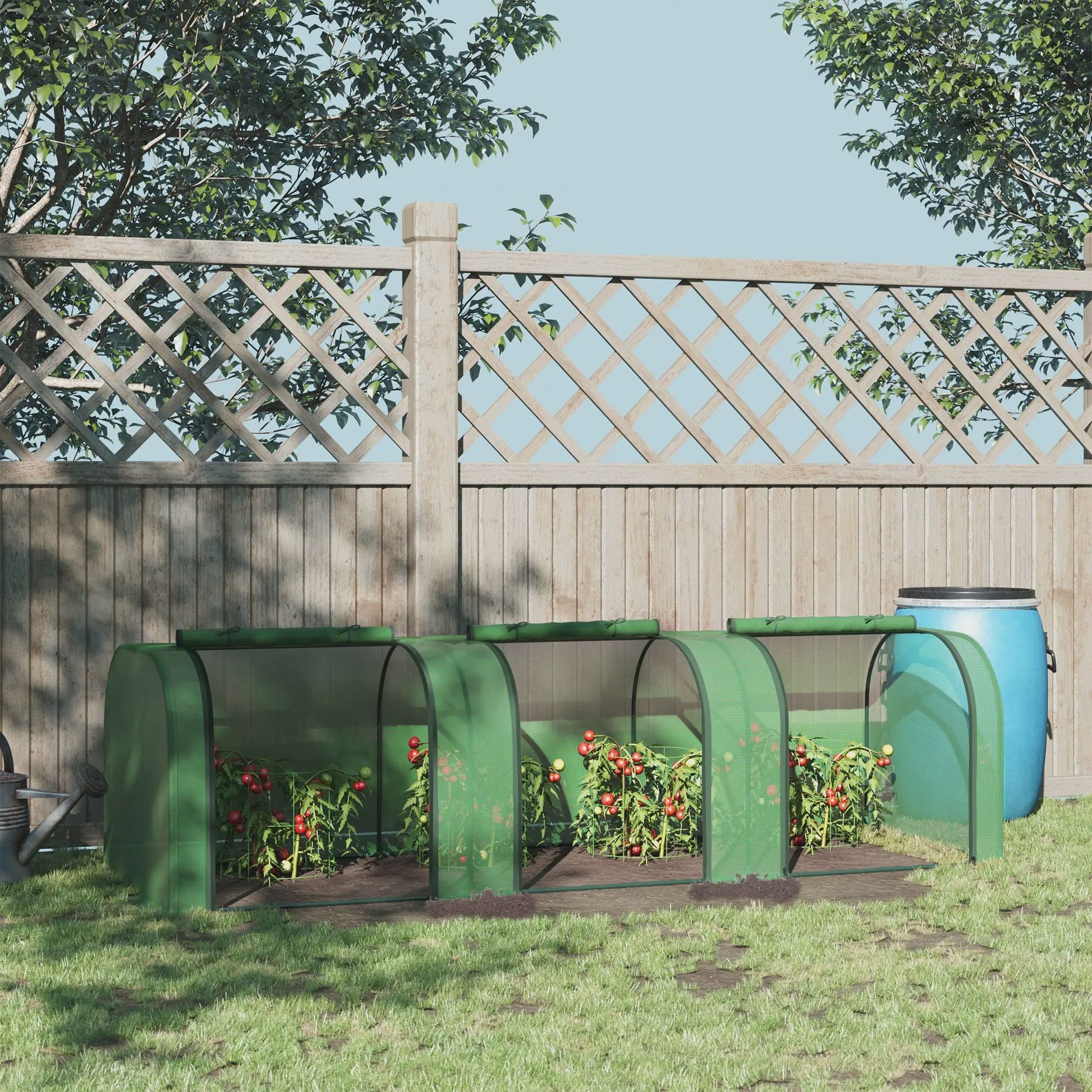 Outsunny Mini Kweekkas voor Tuinplanten - 295x100x80 cm - Groen
