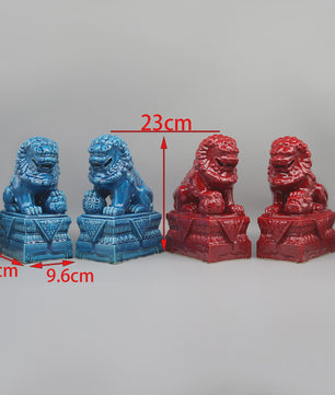 Set van 2 Chinese Foo Dogs Leeuwenbeelden - Keramiek - Woondecoratie