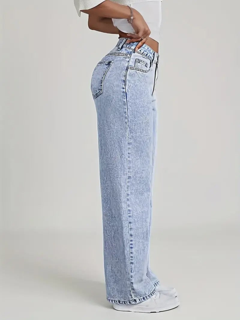 Dames Wijde Pijpen Jeans - Baggy Streetwear Broek voor Casual Stijl