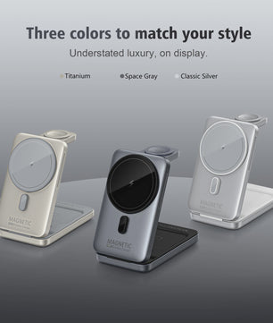 3-in-1 Magnetische Draadloze Oplader voor iPhone, Apple Watch & AirPods - Opvouwbaar