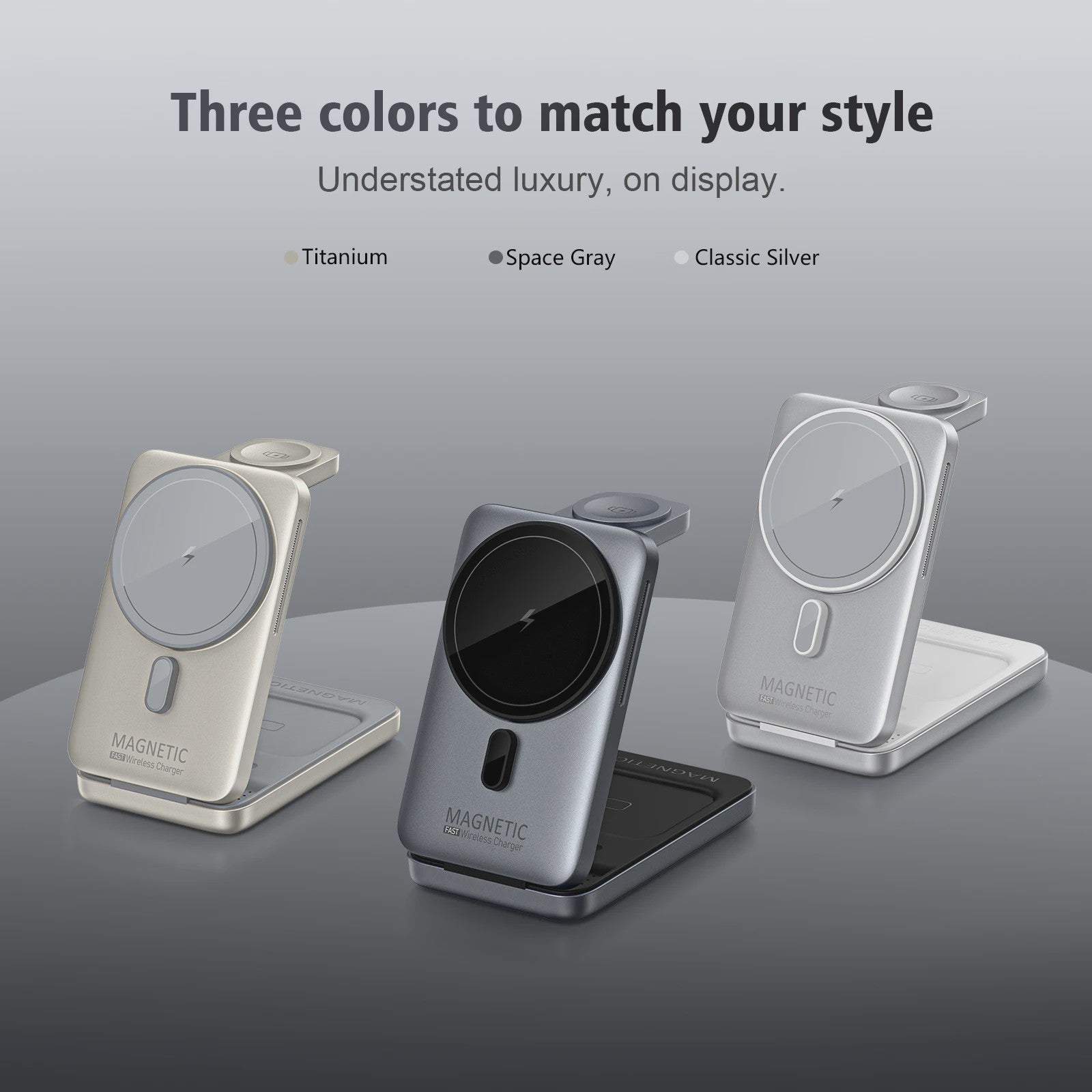 3-in-1 Magnetische Draadloze Oplader voor iPhone, Apple Watch & AirPods - Opvouwbaar
