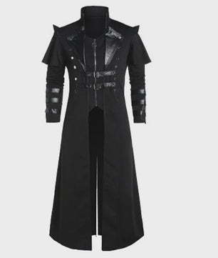 Lange Steampunk Jas voor Heren - Middeleeuws Gothic Piraat Kostuum