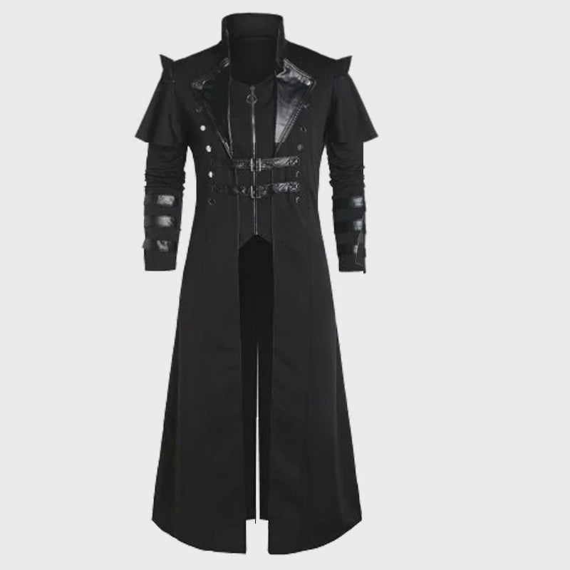 Lange Steampunk Jas voor Heren - Middeleeuws Gothic Piraat Kostuum