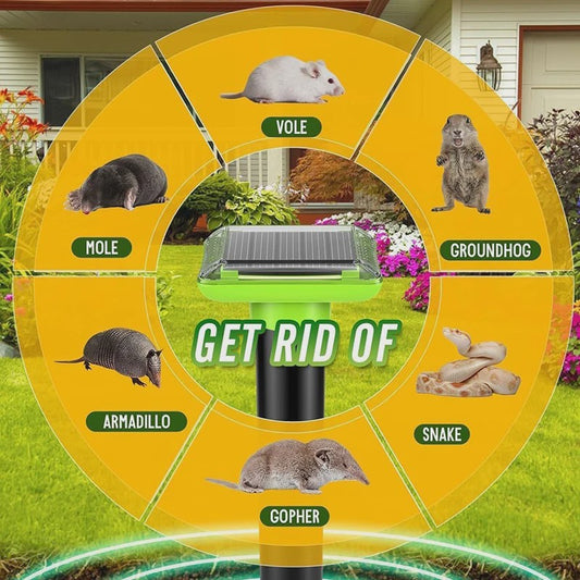 Zonne-energie Ongedierteverjager: Ultrasonisch & Vibratie voor Tuin, Boerderij & Boomgaard