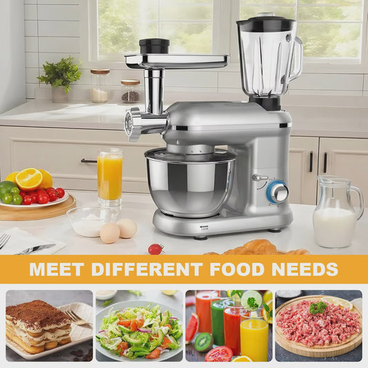 Krachtige 1900W Keukenmachine met 6L Kom: Mixer, Gehaktmolen & Blender