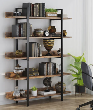 Industriële Boekenkast 5 Lagen - Stevig Staal & Hout Design