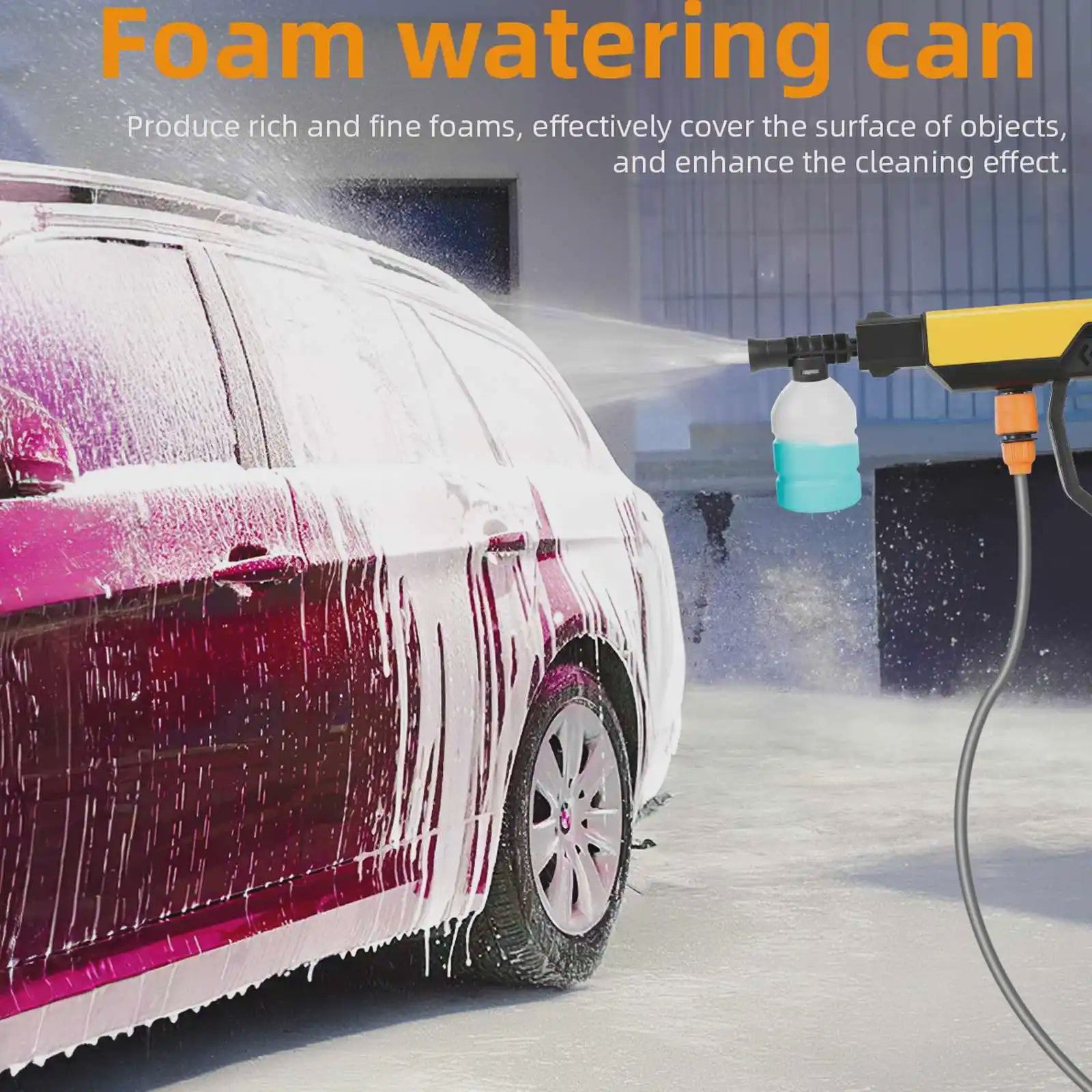 Draadloze Hogedrukreiniger 500W (70Bar) - Krachtige Waterstraal voor Auto & Tuin (18V Accu)