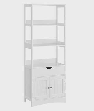 Hoge Smalle Badkamerkast met Lades en Deuren - Stijlvolle Opbergoplossing (60x32.5x154 cm)