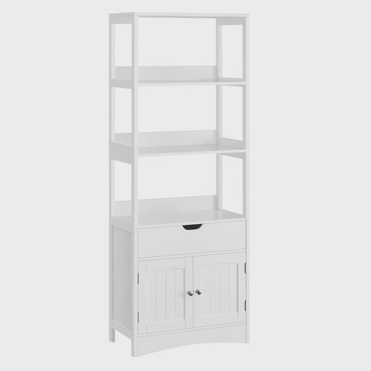 Hoge Smalle Badkamerkast met Lades en Deuren - Stijlvolle Opbergoplossing (60x32.5x154 cm)