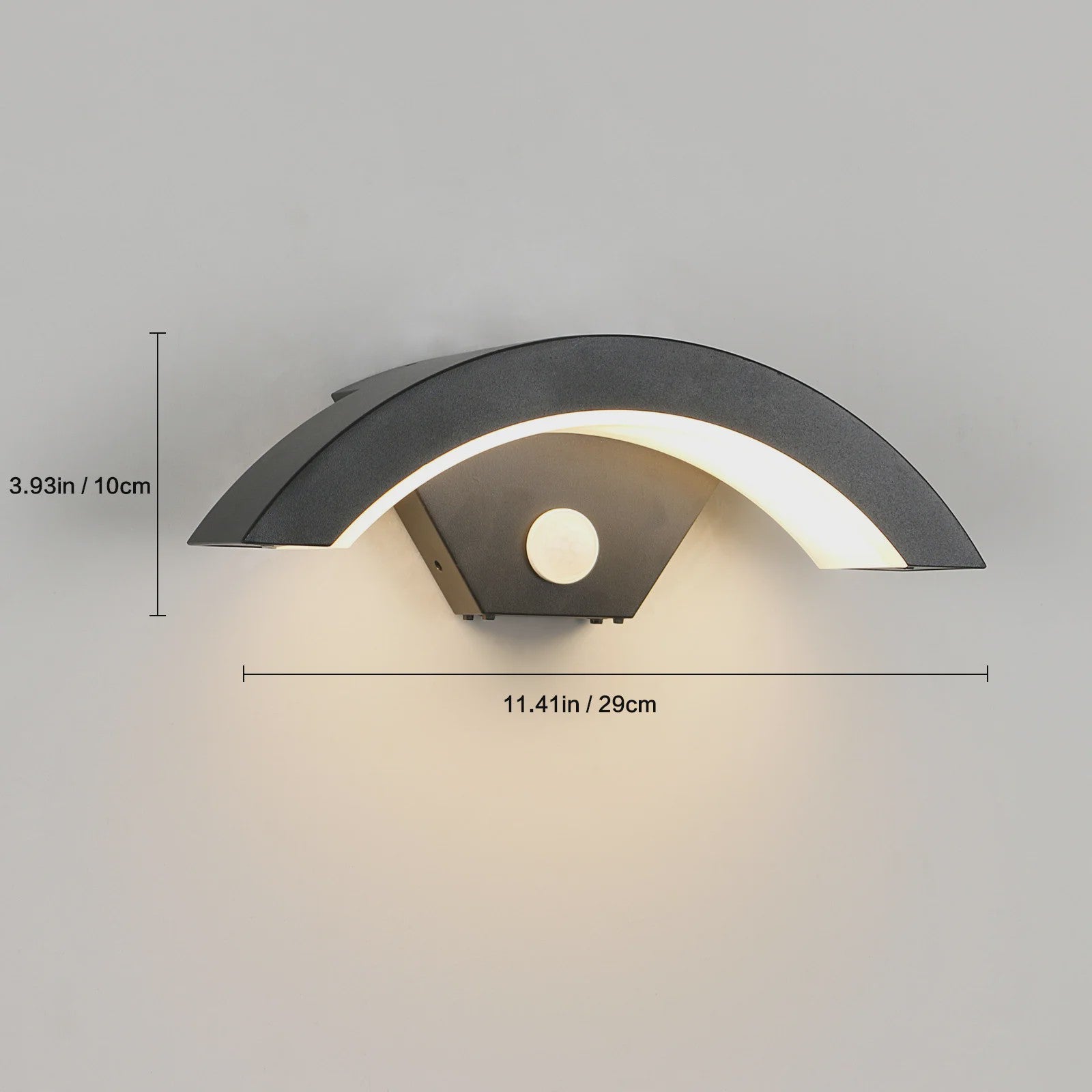 Moderne Zwarte Wandlamp met Bewegingssensor - 24W Warm Licht voor Buiten & Hal