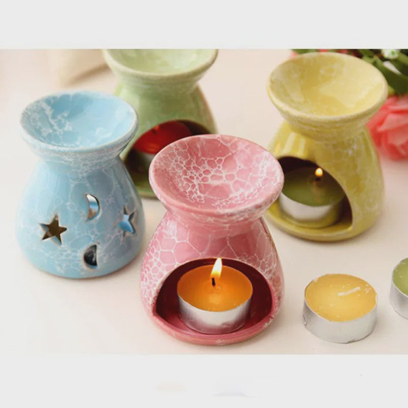 Aromatherapie Brander Keramiek met Sterren & Maan Uitsnijdingen - Sfeervol en Romantisch