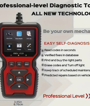 V519 Professionele OBD2 Scanner: Auto Diagnose Tool met Real-time Data & Foutcode Lezen/Wissen