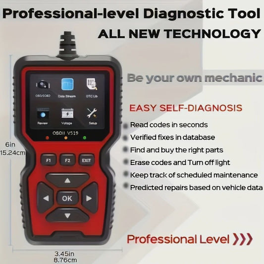 V519 Professionele OBD2 Scanner: Auto Diagnose Tool met Real-time Data & Foutcode Lezen/Wissen