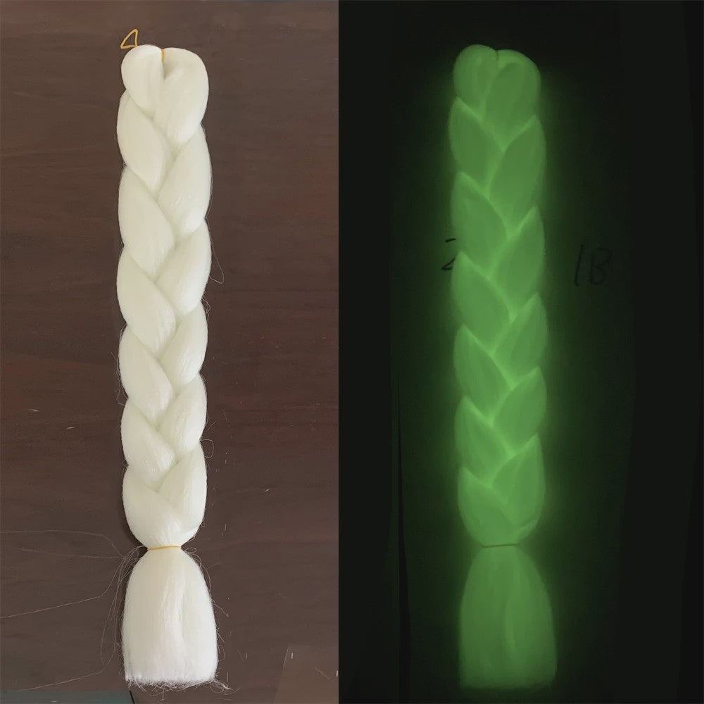 Neon Glow Braiding Hair Extensions - 24 Inch Jumbo Braid - Lichtgevende Kleuren