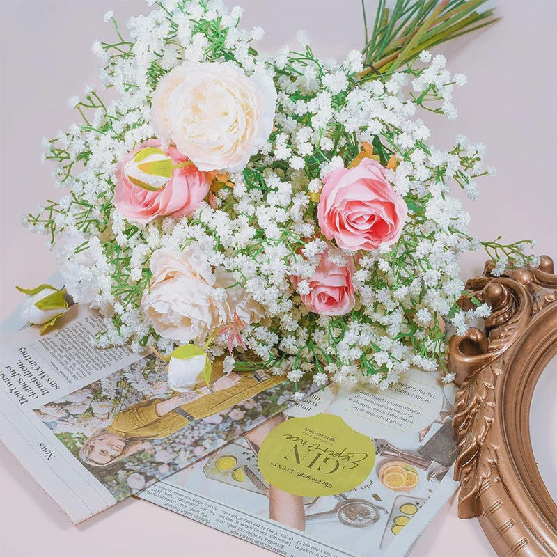 Kunst Gipsenkruid Bloemen (Gypsophila) - 63cm - Decoratie voor Bruiloft, Feest & Huis