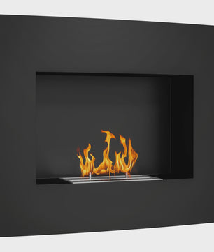 Wandmodel Bio-ethanol Haard 66x52 cm Zwart met 0.9L Tank