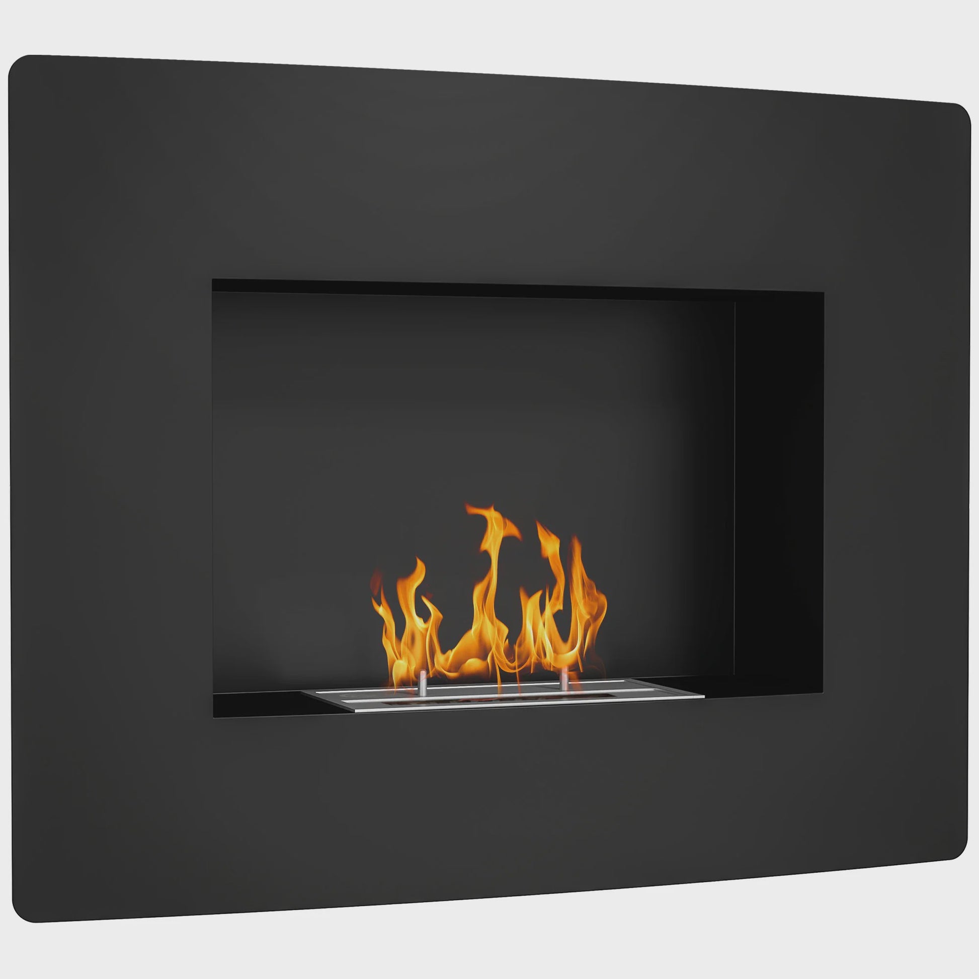 Wandmodel Bio-ethanol Haard 66x52 cm Zwart met 0.9L Tank