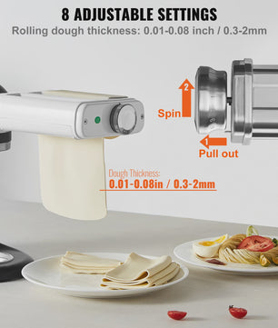 SucceBuy Pastaroller en Snijder Set voor KitchenAid Stand Mixer - 3-in-1 Roestvrij Staal