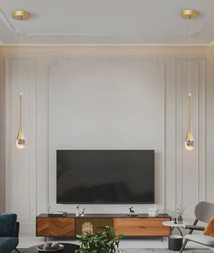 Moderne LED Hanglamp Druppelvorm - Sfeervolle Verlichting voor Slaapkamer & Nachtkastje