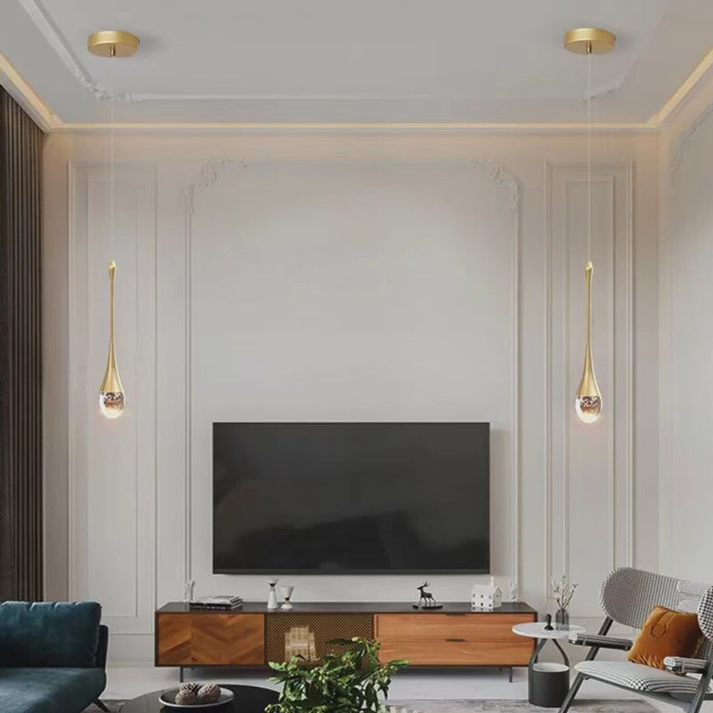 Moderne LED Hanglamp Druppelvorm - Sfeervolle Verlichting voor Slaapkamer & Nachtkastje