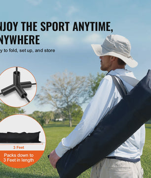 Verstelbaar Sportnet 20FT - Badminton, Volleybal, Tennis, Pickleball - Draagbaar & Inklapbaar