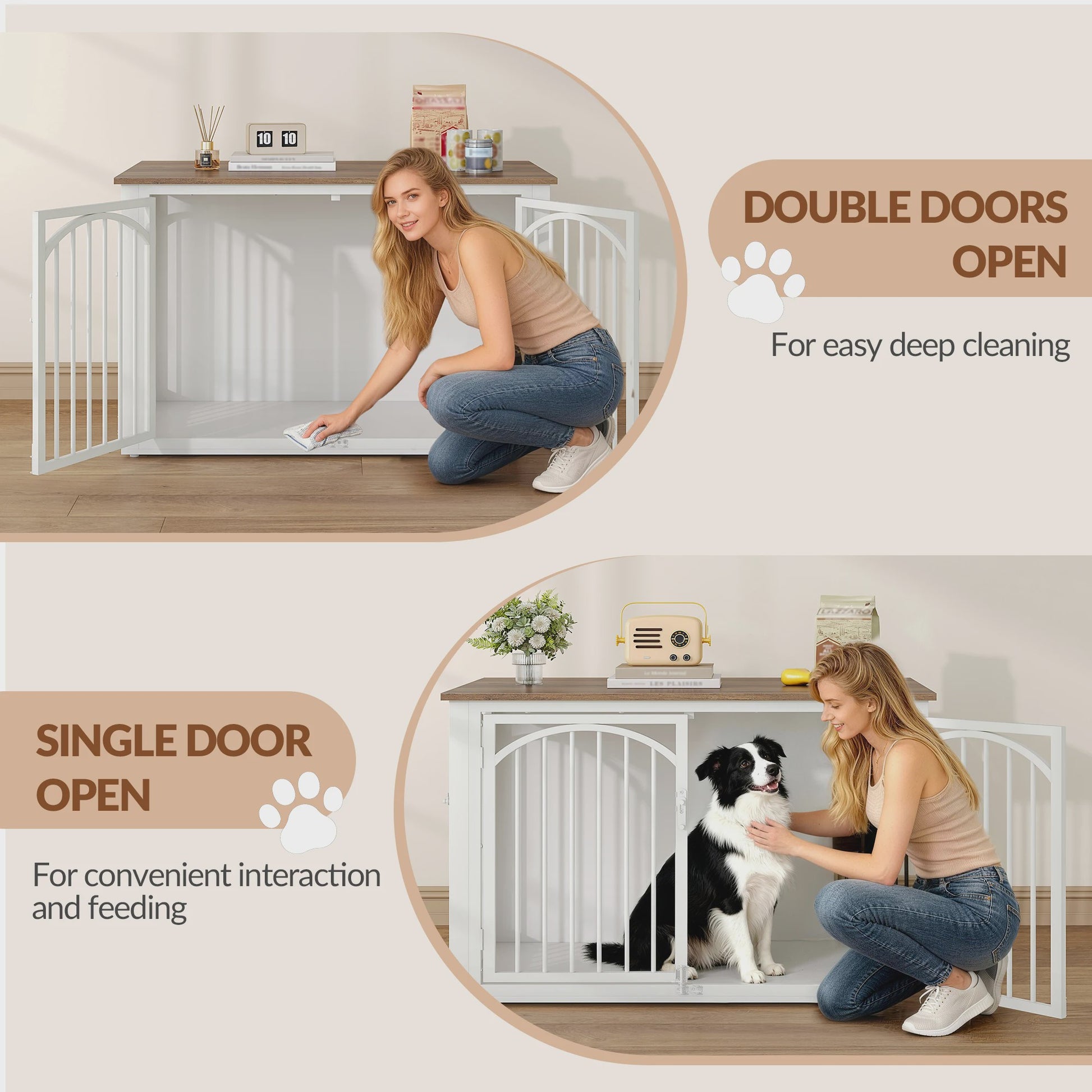 Hondenkooi Meubel 100cm - Stijlvolle Hondenbox als Bijzettafel voor Middelgrote tot Grote Honden