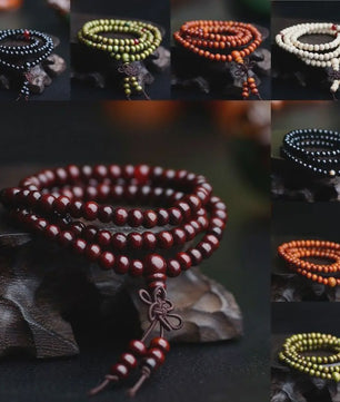 Natuurlijke Sandelhout Gebedskralen Armband - 108 Kralen voor Meditatie & Mannen/Vrouwen